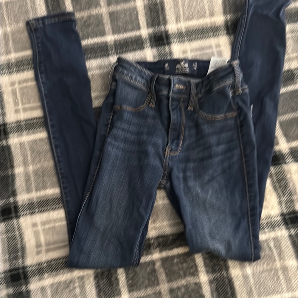Hollister Women's Skinny Jeans - Dark Blue